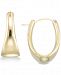 Signature Gold Diamond Accent Curved Hoop Earrings in 14k Gold over Resin