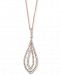 Classique by Effy Diamond Drop 18" Pendant Necklace (9/10 ct. t. w. ) in 14k Rose Gold