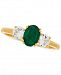 Emerald (3/4 ct. t. w. ) & White Sapphire (5/8 ct. t. w. ) Ring in 14k Gold
