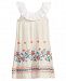 Bonnie Jean Ruffle-Neck Embroidered Dress, Little Girls