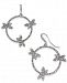 I. n. c. Woman Silver-Tone Pave Dragonfly Drop Hoop Earrings, Created for Macy's