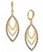 I. n. c. Gold-Tone Pave Navette Drop Earrings, Created for Macy's