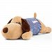 Plush Stuffed Animal Dog Doll, JGOO Soft Safety Crystal Baby Pillow Velvet Lying Sleeping Puppy in Blue Striped T-shirt [Love Bone], Best Birthday Gift for Kids Boys Girls 15 Inch