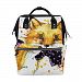 ALIREA Funny Fox With Watercolor Splash Background Diaper Bag Backpack, Large Capacity Muti-Function Travel Backpack