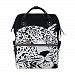 ALIREA Black And White Leopard With Gold Eyes Diaper Bag Backpack, Large Capacity Muti-Function Travel Backpack