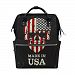 ALIREA Skull Color Of The Flag Diaper Bag Backpack, Large Capacity Muti-Function Travel Backpack