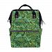 ALIREA Tropical Leaves Diaper Bag Backpack, Large Capacity Muti-Function Travel Backpack