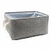 Kernorv 100% Natural Linen Storage Bins for Shelves, Foldable Multi-sized Gray Square Organizer Basket with 2 Sturdy Rope Handles, for Nursery, Closet Storage, Toys, Laundry, Bathroom, Office, Car. . . .