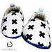 Kaydee Baby Soft Sole Crib Shoes - Variety of Options (9-12 Months, Black & White X)