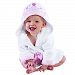 Baby Aspen Little Princess Hooded Spa Robe, Pink/White