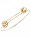 Tri-Colour Flower Slide Bangle Bracelet in 14k Gold, White Gold & Rose Gold
