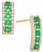 Emerald (3/4 ct. t. w. ) & Diamond (1/4 ct. t. w. ) Stud Earrings in 14k Gold