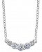 Diamond Curved Bar 18" Statement Necklace (1/2 ct. t. w. ) in 14k White Gold