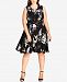 City Chic Trendy Plus Size Printed Fit & Flare Dress