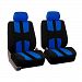 Junda 4PCS Universal Fit Full Set Trendy Elegance Car Seat Cover, Airbag Compatible and Split Bench, Fit Most Car, Truck, Suv, or Van - Blue