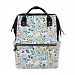 ALIREA Watercolor Floral Pattern Diaper Bag Backpack, Large Capacity Muti-Function Travel Backpack