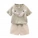 FANOUD Toddler Infant Fashion Clothes Set, 2Pcs Infant Baby Girls Kids Floral Striped Tops +Shorts Outfits Clothes Set (Green, XL)