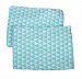 Bacati Aztec/Tribal Crib/Toddler Bed Fitted Sheets Cotton Muslin 2 Piece, Aqua/Navy