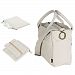 MoBaby Carrera, Chic Plush Diaper Bag Tote, Travel Accessories Included: Comfortable Baby Changing Mat & Essentials Clutch Pouch (Cream)
