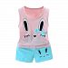 FANOUD Newborn Infant Fashion Clothes Set , Baby Boys Girls Rabbit Print Tops Vest + Shorts Outfits Set 2Pcs (Pink, M)
