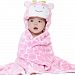 JKing Hooded Blanket Toddler Adorable Bath Bathrobes Infant Beach Kid Cloak Mantle (Pink Giraffe)