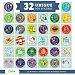 Ronica Baby Stickers for Boys - Set of 32 - Celebrate Holidays, Milestones, and More