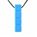 Chewelry Block Piece Chew Necklace for Oral Sensory Stimulation Tool - Extra Tough, Blue - by Quell-O