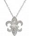 Giani Bernini Cubic Zirconia Fleur-de-lis Pendant Necklace in Sterling Silver, 16" + 2" extender, Created for Macy's