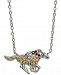 Giani Bernini Cubic Zirconia Jockey & Horse Pendant Necklace in Sterling Silver, 16" +2" extender, Created for Macy's