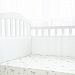 TILLYOU Padded Baby Crib Bumper, Premium Woven Cotton and Breathable Fill-in(Microfiber) Crib Liner, 4 Piece/White