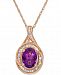 Amethyst (1-5/8 ct. t. w. ) & Diamond (1/2 ct. t. w. ) 17" Pendant Necklace in 14k Rose Gold