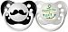 Ulubulu Expression Pacifier Set for Boys, Momma's Boy and Mustache, 6-18 Months