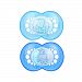 MAM Night Glow in the Dark Silicone Pacifier, Blue, 6 Plus Months, 2-Count