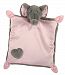 Stephan Baby Square Satin-Backed Plush Elephant Security Blanket, Gray/Pink, 10"