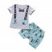 FANOUD Outfits Set, 2Pcs Infant Baby Kids Boys Letter Print Smile Tops+Pants Outfits Clothes Set (Gray, S)