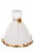 Satin Bodice Communion Flower Girl Pageant Petal Dress: Ivory/Champagne - 2