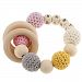 Fenteer Handmade Colourful Wooden Organic Natural Teething Ring Teether Toy Ring Bracelet Beads - BABY