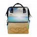 ALIREA Drawn Hearts In Beach Diaper Bag Backpack, Large Capacity Muti-Function Travel Backpack