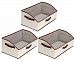 StorageWorks Polyester Trapezoid Storage Box, Foldable Basket Organizer Bin, Beige, 3-Pack