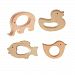 Dovewill 4pcs Natural Wood Teething Rings Baby Newborn Mom Kids Wooden Teether Toy