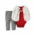 Carter's Baby Girls' Faux Fur Cardigan Pants Set (NB, White Red)