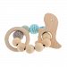 Fenteer Mixed Styles Baby Nursing Bracelets Wooden Teether Crochet Chew Beads Teething Rattles Toys - Dinosaur 2