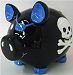 Black Pirate Pig Blue Skull & Crossbones Piggy Bank Money by Private Label