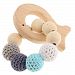 Fenteer Wood Teether Toy Cute Animal Shaped Nursing Beads Bracelet Infant Chew Toys - Fish 2