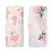 Final Home 2 Pack Bamboo Muslin Swaddle Blanket, Infant Receiving Swaddle Wrap for Shower Gift (Flamingo & Floral)