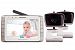MoonyBaby 5 inches LCD big screen video baby monitor 2 cameras pack with night vision & temperature monitoring, 2 way talkback system