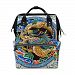 ALIREA Ancient Dragon Design Diaper Bag Backpack, Large Capacity Muti-Function Travel Backpack