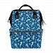 ALIREA Mermaids Set Pattern Navy Blue Diaper Bag Backpack, Large Capacity Muti-Function Travel Backpack