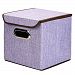 Xintinghzp Non-Woven Foldable Storage Box Cube Basket Bin With Lid, 1 Pack, 9.8"x9.8"x9.8" (purple)