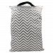 Large Wet Dry Hanging Stroller Pockets Pail Bag for Baby Cloth Diaper Nappy Bag - OHBABYKA (one size, Grey Chevron) by OHBABYKA